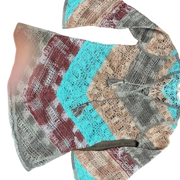 EUC Soft Surroundings boho tunic cover up. Open weave, sz small. - Picture 8 of 9